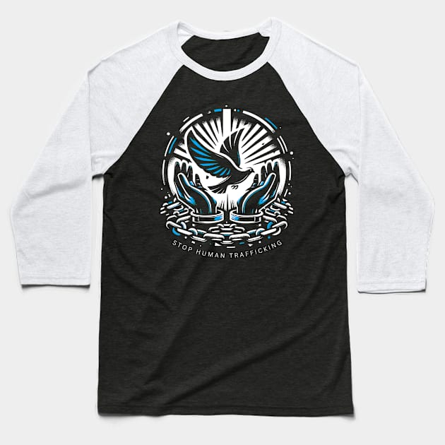 United Against Human Trafficking Baseball T-Shirt by Xeire